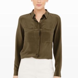 Club Monaco Olive Blouse Size XS
